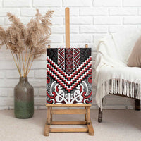 Maori Tukutuku Taniko Motifs Canvas Wall Art Red Poutama Mix Kowhaiwhai