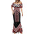 Maori Tukutuku Taniko Motifs Mermaid Dress Red Poutama Mix Kowhaiwhai
