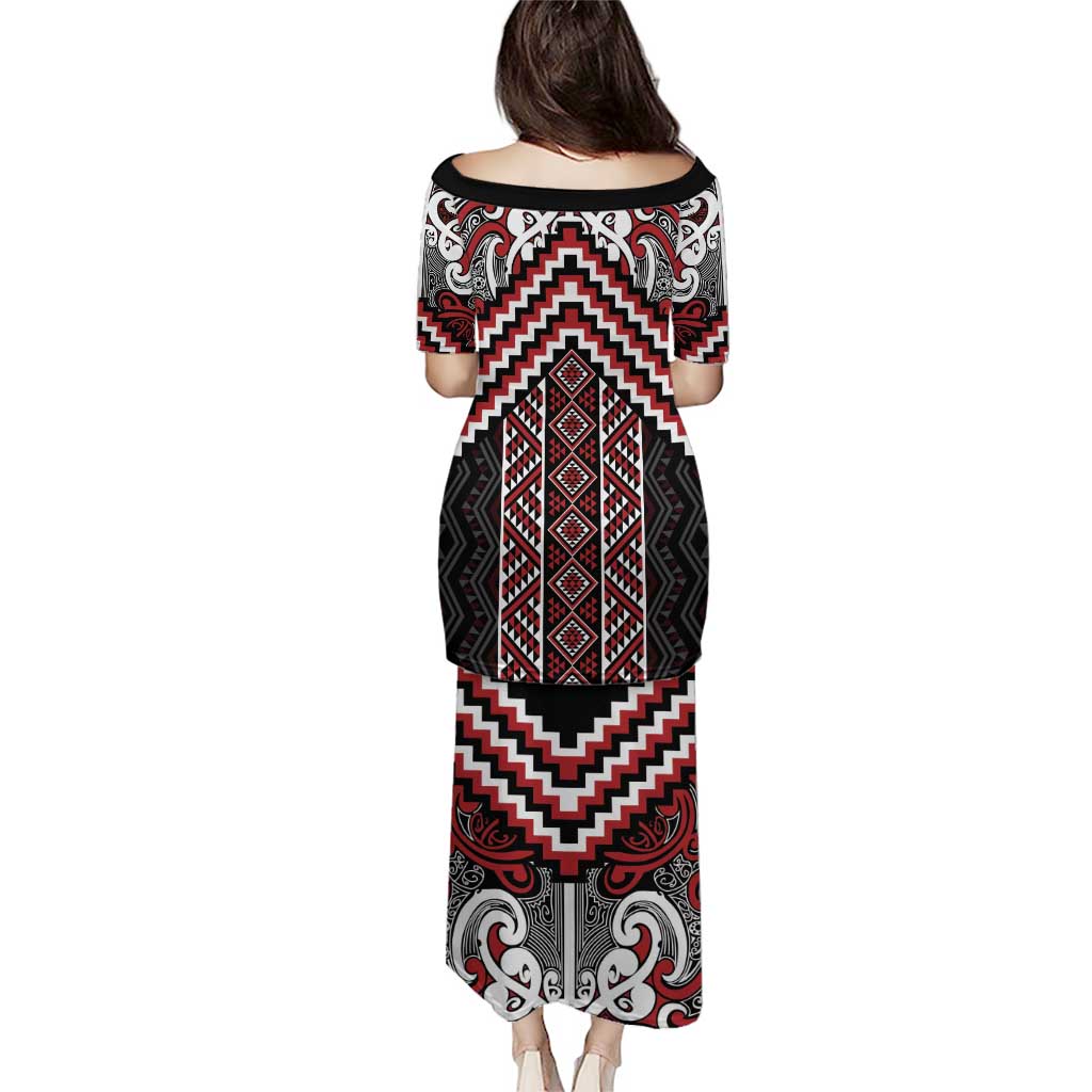 Maori Tukutuku Taniko Motifs Puletasi Red Poutama Mix Kowhaiwhai