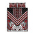 Maori Tukutuku Taniko Motifs Quilt Bed Set Red Poutama Mix Kowhaiwhai