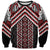 Maori Tukutuku Taniko Motifs Sweatshirt Red Poutama Mix Kowhaiwhai