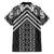 Maori Tukutuku Taniko Motifs Family Matching Summer Maxi Dress and Hawaiian Shirt Black Poutama Mix Kowhaiwhai