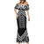 Maori Tukutuku Taniko Motifs Mermaid Dress Black Poutama Mix Kowhaiwhai