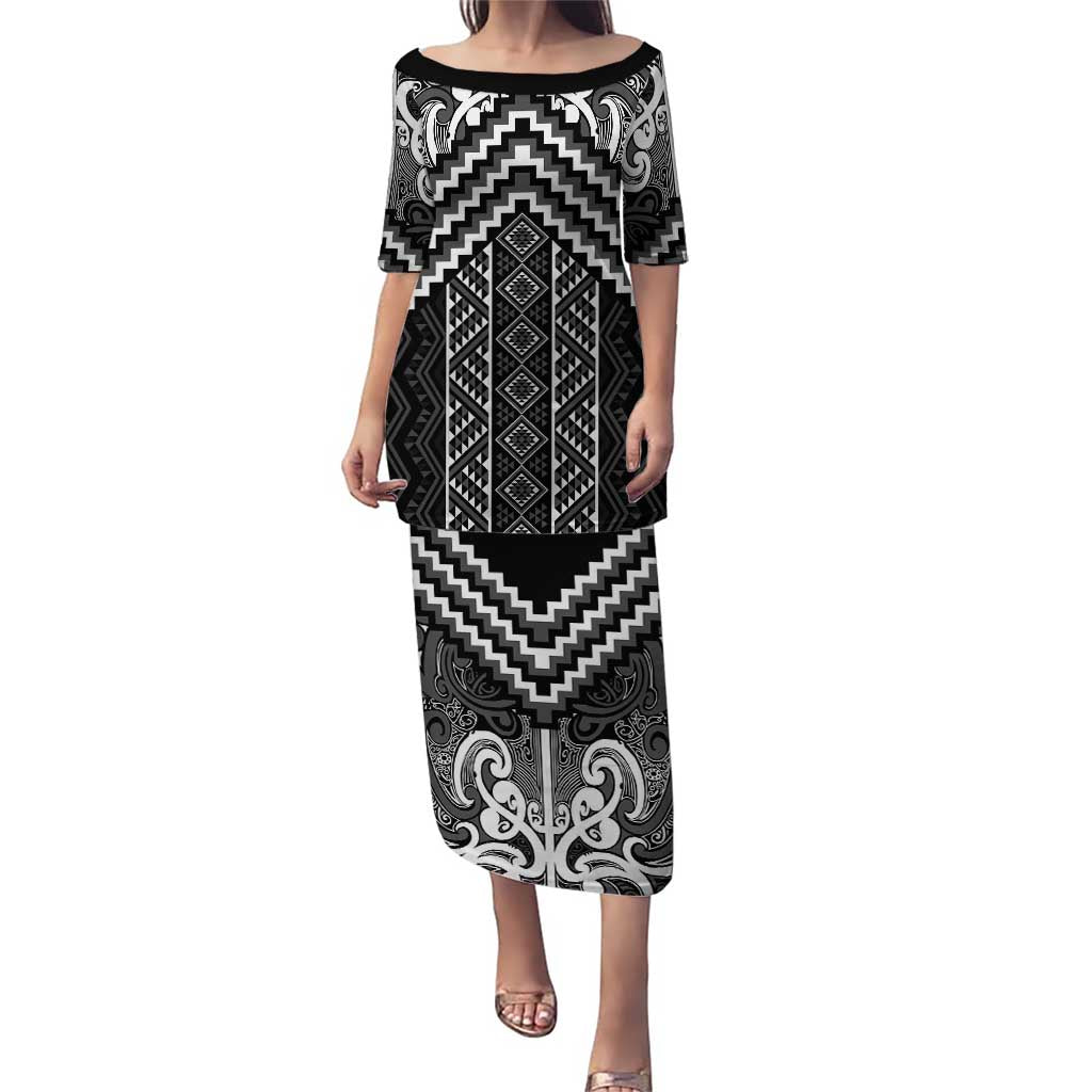 Maori Tukutuku Taniko Motifs Puletasi Black Poutama Mix Kowhaiwhai