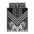 Maori Tukutuku Taniko Motifs Quilt Bed Set Black Poutama Mix Kowhaiwhai