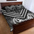 Maori Tukutuku Taniko Motifs Quilt Bed Set Black Poutama Mix Kowhaiwhai