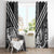 Maori Tukutuku Taniko Motifs Window Curtain Black Poutama Mix Kowhaiwhai