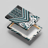 Maori Tukutuku Taniko Motifs Canvas Wall Art Teal Poutama Mix Kowhaiwhai
