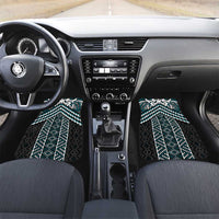 Maori Tukutuku Taniko Motifs Car Mats Teal Poutama Mix Kowhaiwhai