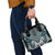 Maori Tukutuku Taniko Motifs Shoulder Handbag Teal Poutama Mix Kowhaiwhai
