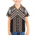 Maori Tukutuku Taniko Motifs Family Matching Off The Shoulder Long Sleeve Dress and Hawaiian Shirt Brown Poutama Mix Kowhaiwhai