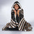 Maori Tukutuku Taniko Motifs Hooded Blanket Brown Poutama Mix Kowhaiwhai