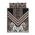 Maori Tukutuku Taniko Motifs Quilt Bed Set Brown Poutama Mix Kowhaiwhai
