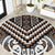 Maori Tukutuku Taniko Motifs Round Carpet Brown Poutama Mix Kowhaiwhai