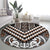 Maori Tukutuku Taniko Motifs Round Carpet Brown Poutama Mix Kowhaiwhai