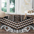 Maori Tukutuku Taniko Motifs Round Carpet Brown Poutama Mix Kowhaiwhai