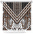 Maori Tukutuku Taniko Motifs Shower Curtain Brown Poutama Mix Kowhaiwhai
