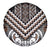 Maori Tukutuku Taniko Motifs Spare Tire Cover Brown Poutama Mix Kowhaiwhai