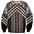 Maori Tukutuku Taniko Motifs Sweatshirt Brown Poutama Mix Kowhaiwhai