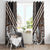 Maori Tukutuku Taniko Motifs Window Curtain Brown Poutama Mix Kowhaiwhai