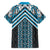 Maori Tukutuku Taniko Motifs Family Matching Summer Maxi Dress and Hawaiian Shirt Turquoise Poutama Mix Kowhaiwhai