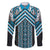 Maori Tukutuku Taniko Motifs Family Matching Summer Maxi Dress and Hawaiian Shirt Turquoise Poutama Mix Kowhaiwhai