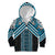 Maori Tukutuku Taniko Motifs Kid Hoodie Turquoise Poutama Mix Kowhaiwhai