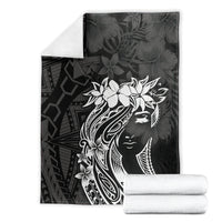 Polynesian Women's Day Blanket Plumeria Passion - Black LT7 - Polynesian Pride