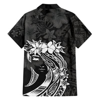 Polynesian Women's Day Family Matching Long Sleeve Bodycon Dress and Hawaiian Shirt Plumeria Passion - Black LT7 - Polynesian Pride