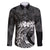 Polynesian Women's Day Family Matching Long Sleeve Bodycon Dress and Hawaiian Shirt Plumeria Passion - Black LT7 Dad's Shirt - Long Sleeve Black - Polynesian Pride