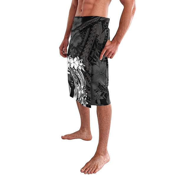 Polynesian Women's Day Lavalava Plumeria Passion - Black LT7