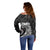 Polynesian Women's Day Off Shoulder Sweater Plumeria Passion - Black LT7 - Polynesian Pride