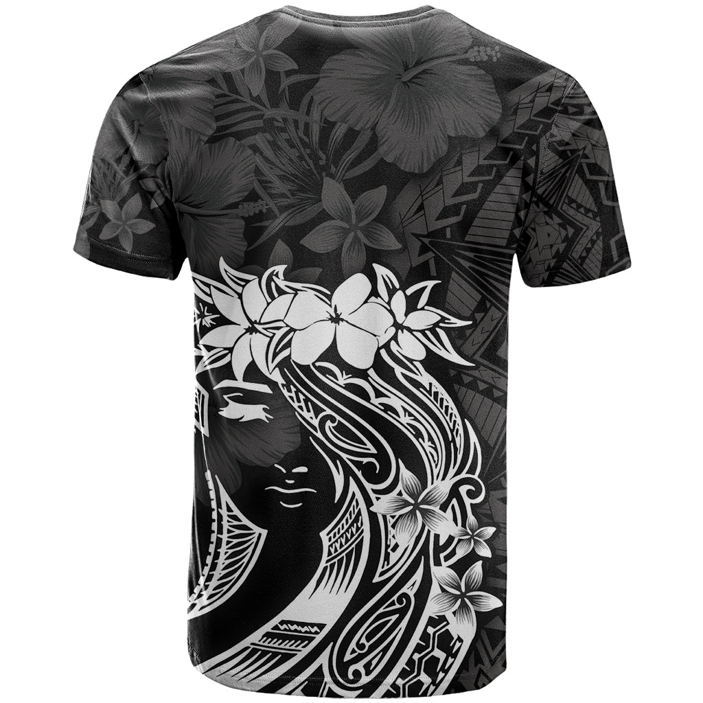 Polynesian Women's Day T Shirt Plumeria Passion - Black LT7 - Polynesian Pride