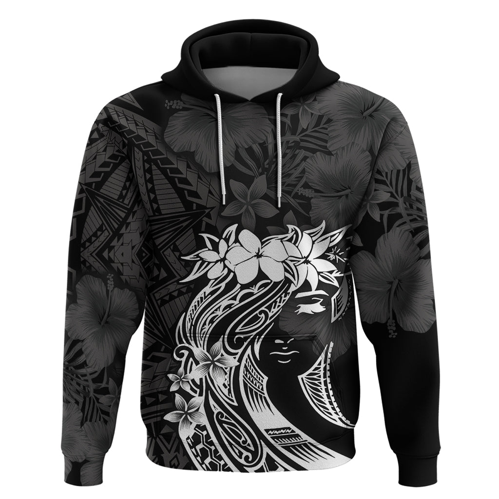 Polynesian Women's Day Zip Hoodie Plumeria Passion - Black LT7 Pullover Hoodie Black - Polynesian Pride