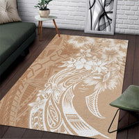 Polynesian Women's Day Area Rug Plumeria Passion - Beige LT7 Beige - Polynesian Pride