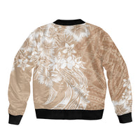 Polynesian Women's Day Bomber Jacket Plumeria Passion - Beige LT7 - Polynesian Pride