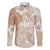 Polynesian Women's Day Family Matching Long Sleeve Bodycon Dress and Hawaiian Shirt Plumeria Passion - Beige LT7 Dad's Shirt - Long Sleeve Beige - Polynesian Pride