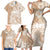 Polynesian Women's Day Family Matching Short Sleeve Bodycon Dress and Hawaiian Shirt Plumeria Passion - Beige LT7 - Polynesian Pride