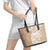 Polynesian Women's Day Leather Tote Bag Plumeria Passion - Beige LT7 - Polynesian Pride