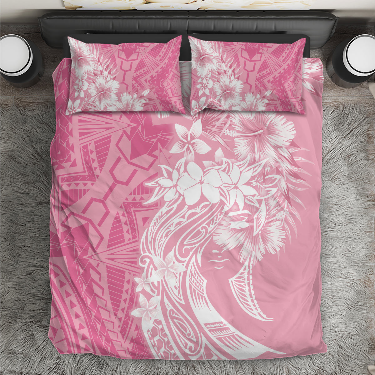 Polynesian Women's Day Bedding Set Plumeria Passion - Pink LT7 Pink - Polynesian Pride