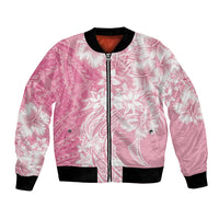 Polynesian Women's Day Bomber Jacket Plumeria Passion - Pink LT7 Unisex Pink - Polynesian Pride