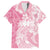 Polynesian Women's Day Family Matching Long Sleeve Bodycon Dress and Hawaiian Shirt Plumeria Passion - Pink LT7 Dad's Shirt - Short Sleeve Pink - Polynesian Pride