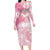 Polynesian Women's Day Family Matching Long Sleeve Bodycon Dress and Hawaiian Shirt Plumeria Passion - Pink LT7 Mom's Dress Pink - Polynesian Pride