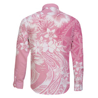 Polynesian Women's Day Family Matching Off Shoulder Long Sleeve Dress and Hawaiian Shirt Plumeria Passion - Pink LT7 - Polynesian Pride
