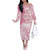 Polynesian Women's Day Family Matching Off Shoulder Long Sleeve Dress and Hawaiian Shirt Plumeria Passion - Pink LT7 Mom's Dress Pink - Polynesian Pride