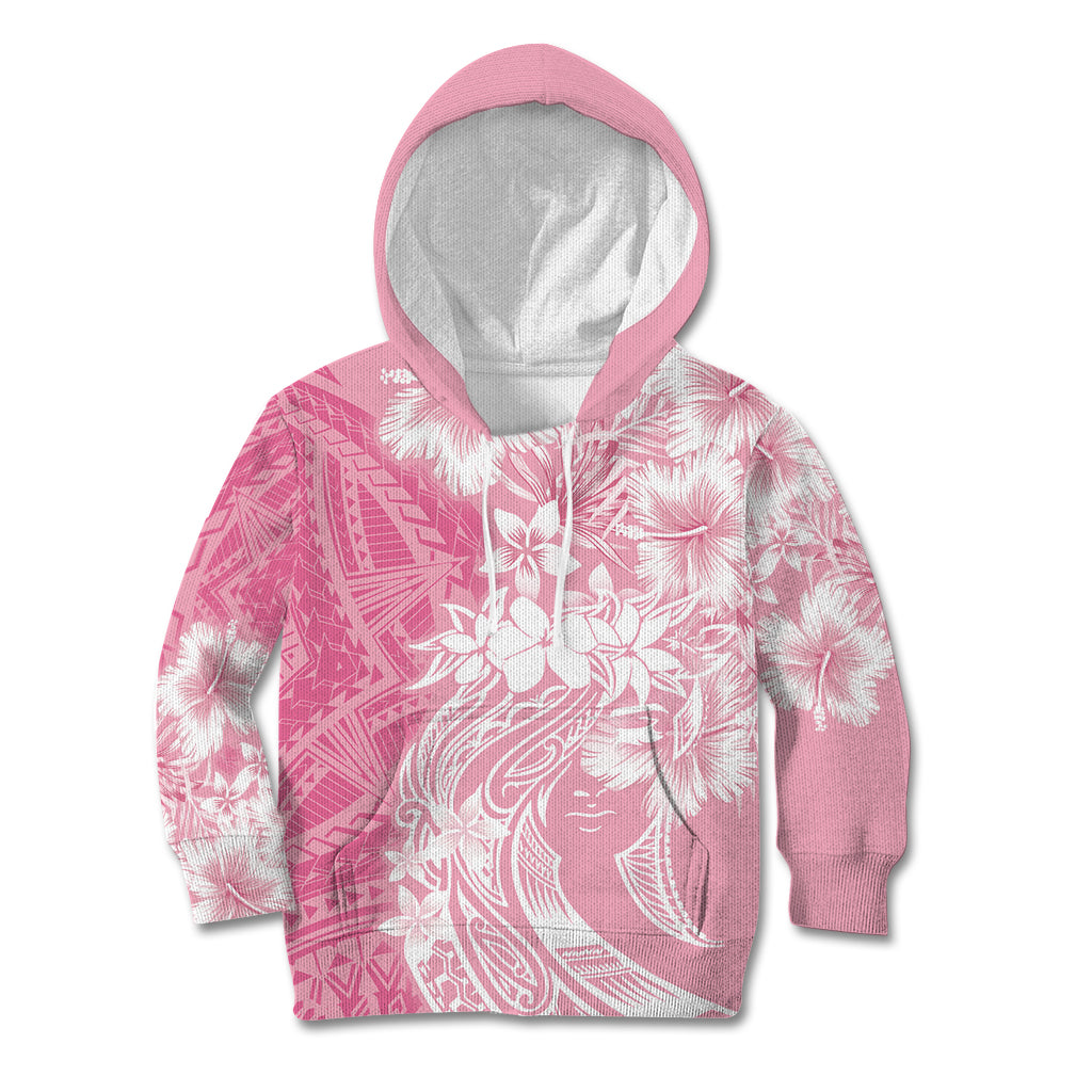 Polynesian Women's Day Kid Hoodie Plumeria Passion - Pink LT7 Hoodie Pink - Polynesian Pride