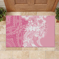 Polynesian Women's Day Rubber Doormat Plumeria Passion - Pink LT7 - Polynesian Pride