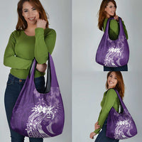 Polynesian Women's Day Grocery Bag Plumeria Passion - Purple