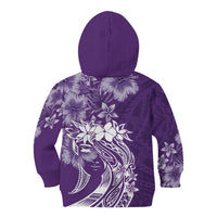 Polynesian Women's Day Kid Hoodie Plumeria Passion - Purple LT7 - Polynesian Pride