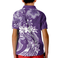Polynesian Women's Day Kid Polo Shirt Plumeria Passion - Purple LT7 - Polynesian Pride